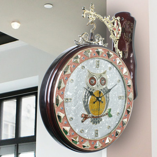 카파 85 무소음 부엉이 인테리어 양면시계 양면벽시계